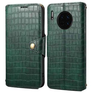 For Huawei Mate 30 Denior Crocodile Texture Oil Edge Leather Phone Case(Green)