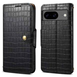 For Google Pixel 8 Denior Crocodile Texture Oil Edge Leather Phone Case(Black)