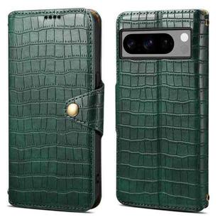 For Google Pixel 8 Pro Denior Crocodile Texture Oil Edge Leather Phone Case(Green)