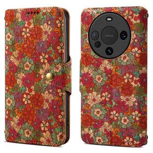 For Huawei Mate 60 Pro / Mate 60 Pro+ Denior Flower Language Series Cork Fabric Oil Edge Leather Phone Case(Summer)
