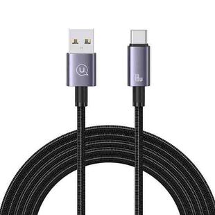 USAMS US-SJ666 USB To Type-C 3A Fast Charge Data Cable, Length: 2m(Black)