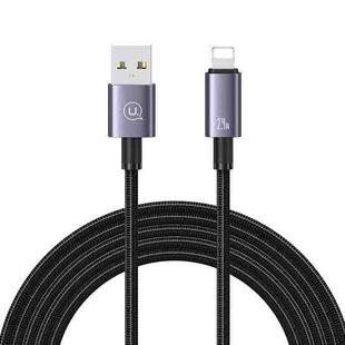 USAMS US-SJ669 USB To 8 Pin 2.4A Fast Charge Data Cable, Length: 2m(Black)