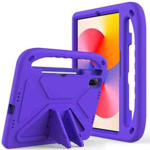 For Huawei MatePad SE 11 2024 Handle EVA Shockproof Tablet Case with Holder(Purple)