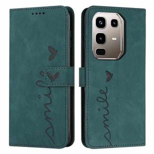 For Infinix Note 50 4G / 50 Pro 4G Skin Feel Heart Embossed Leather Phone Case with Long Lanyard(Green)