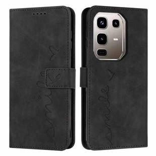 For Infinix Note 50 4G / 50 Pro 4G Skin Feel Heart Embossed Leather Phone Case with Long Lanyard(Black)