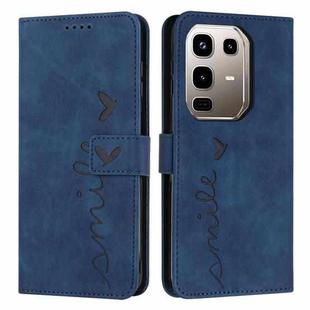 For Infinix Note 50 4G / 50 Pro 4G Skin Feel Heart Embossed Leather Phone Case with Long Lanyard(Blue)