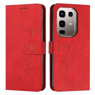 For Infinix Note 50 4G / 50 Pro 4G Skin Feel Heart Embossed Leather Phone Case with Long Lanyard(Red)