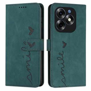 For itel S23+ Skin Feel Heart Embossed Leather Phone Case with Long Lanyard(Green)