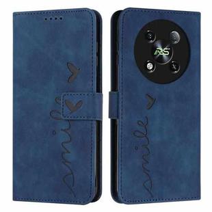 For itel RS4 Skin Feel Heart Embossed Leather Phone Case with Long Lanyard(Blue)