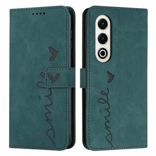 For itel S25 Skin Feel Heart Embossed Leather Phone Case with Long Lanyard(Green)