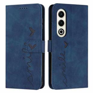 For itel S25 Skin Feel Heart Embossed Leather Phone Case with Long Lanyard(Blue)