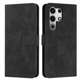 For itel S25 Ultra Skin Feel Heart Embossed Leather Phone Case with Long Lanyard(Black)