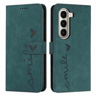 For itel A95 5G Skin Feel Heart Embossed Leather Phone Case with Long Lanyard(Green)