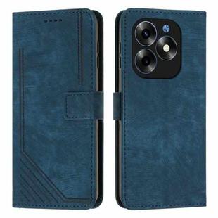 For itel S23+ Skin Feel Stripe Pattern Leather Phone Case with Lanyard(Blue)