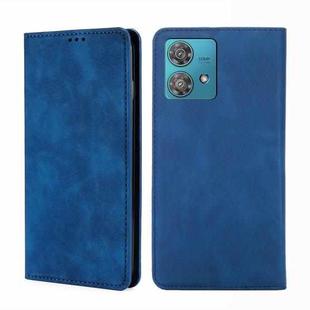 For Motorola Edge 40 Neo 5G Skin Feel Magnetic Leather Phone Case(Blue)