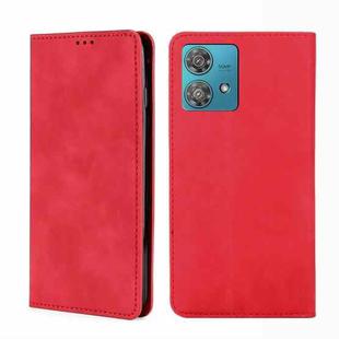For Motorola Edge 40 Neo 5G Skin Feel Magnetic Leather Phone Case(Red)