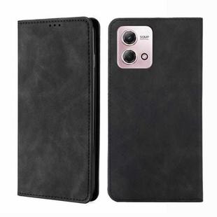 For Motorola Moto G Stylus 2023 4G Skin Feel Magnetic Leather Phone Case(Black)