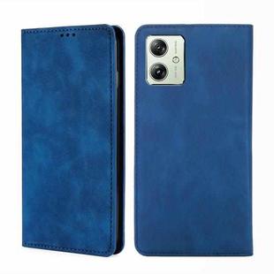 For Motorola Moto G54 5G EU Version Skin Feel Magnetic Leather Phone Case(Blue)