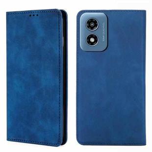 For Motorola Moto G Play 4G 2024 Skin Feel Magnetic Leather Phone Case(Blue)