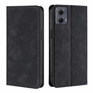 For Motorola Edge 5G 2024 Skin Feel Magnetic Leather Phone Case(Black)