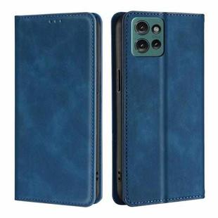 For Motorola Edge 50 5G Skin Feel Magnetic Leather Phone Case(Blue)