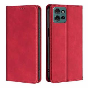 For Motorola Edge 50 5G Skin Feel Magnetic Leather Phone Case(Red)