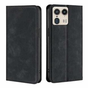 For Motorola Edge 50 Ultra Skin Feel Magnetic Leather Phone Case(Black)