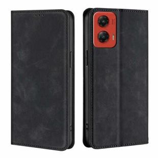 For Motorola Moto G Stylus 5G 2024 Skin Feel Magnetic Leather Phone Case(Black)