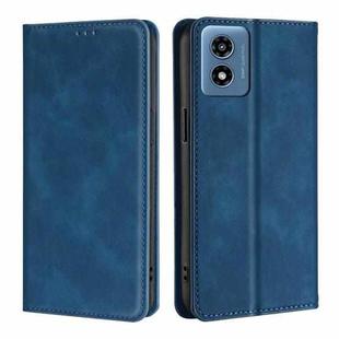 For Motorola Moto G 5G 2024 Skin Feel Magnetic Leather Phone Case(Blue)