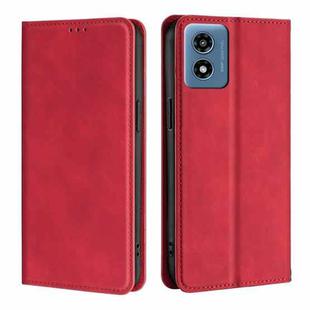 For Motorola Moto G 5G 2024 Skin Feel Magnetic Leather Phone Case(Red)