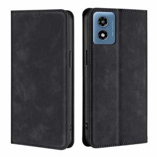 For Motorola Moto G 5G 2024 Skin Feel Magnetic Leather Phone Case(Black)