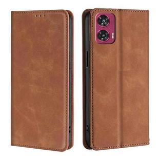 For Motorola Edge 50 Fusion 5G Skin Feel Magnetic Leather Phone Case(Light Brown)