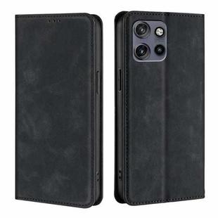 For Motorola Edge 50 Neo 5G Skin Feel Magnetic Leather Phone Case(Black)