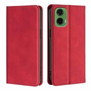 For Motorola Moto G35 5G Skin Feel Magnetic Leather Phone Case(Red)