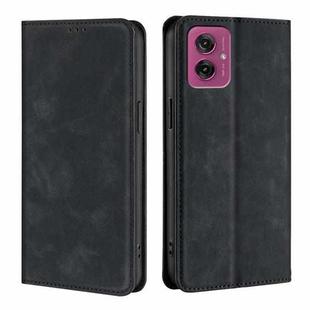 For Motorola Moto G55 5G Skin Feel Magnetic Leather Phone Case(Black)