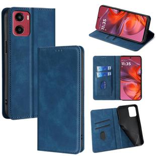 For Motorola Moto G05 Skin Feel Magnetic Leather Phone Case(Blue)