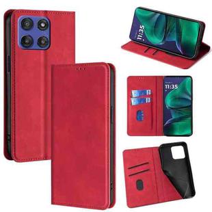 For Motorola Moto G Stylus 5G 2025 Skin Feel Magnetic Leather Phone Case(Red)