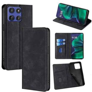 For Motorola Moto G Stylus 5G 2025 Skin Feel Magnetic Leather Phone Case(Black)