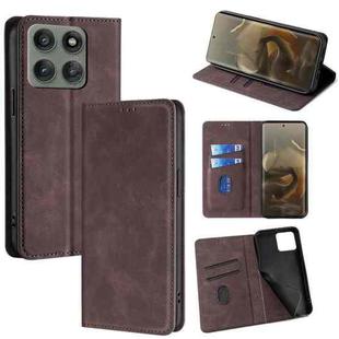 For Motorola Edge 60 Pro 5G Skin Feel Magnetic Leather Phone Case(Dark Brown)
