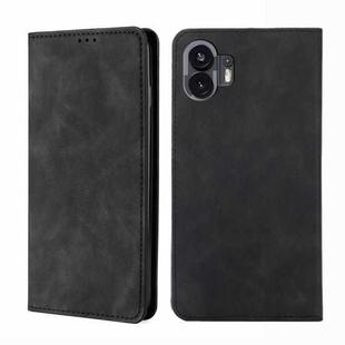 For Nothing Phone 2 Skin Feel Magnetic Leather Phone Case(Black)