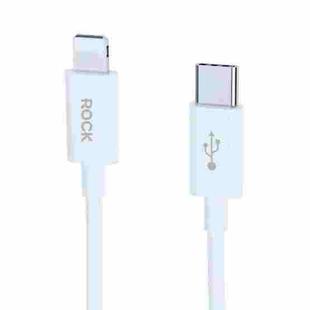ROCK Simple Series 1m 27W USB-C / Type-C to 8 Pin Fast Charging Data Cable(White)