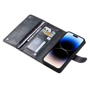 For iPhone 14 Pro Max ViLi GV Series MagSafe Magnetic Zipper Leather Phone Case(Black)