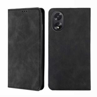 For OPPO A38 4G / A18 4G Skin Feel Magnetic Leather Phone Case(Black)