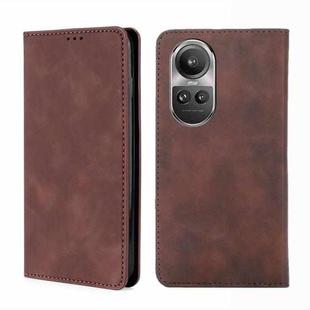 For OPPO Reno 10 5G / Pro 5G Global Skin Feel Magnetic Leather Phone Case(Dark Brown)