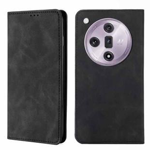 For OPPO Find X7 5G Skin Feel Magnetic Leather Phone Case(Black)