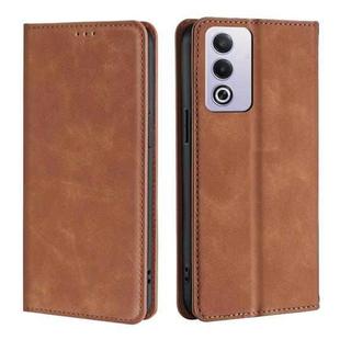 For OPPO A3 Pro 5G India Skin Feel Magnetic Leather Phone Case(Light Brown)