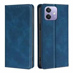 For OPPO A3 5G India Skin Feel Magnetic Leather Phone Case(Blue)