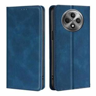 For OPPO Reno12 F 5G Skin Feel Magnetic Leather Phone Case(Blue)