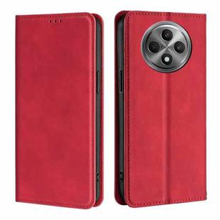 For OPPO Reno12 F 5G Skin Feel Magnetic Leather Phone Case(Red)