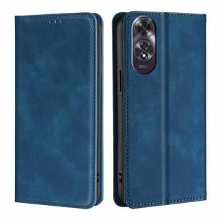 For OPPO A60 4G Global Skin Feel Magnetic Leather Phone Case(Blue)